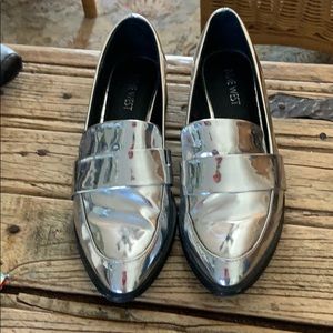 Nine West silver loafers!  Soooo fun!